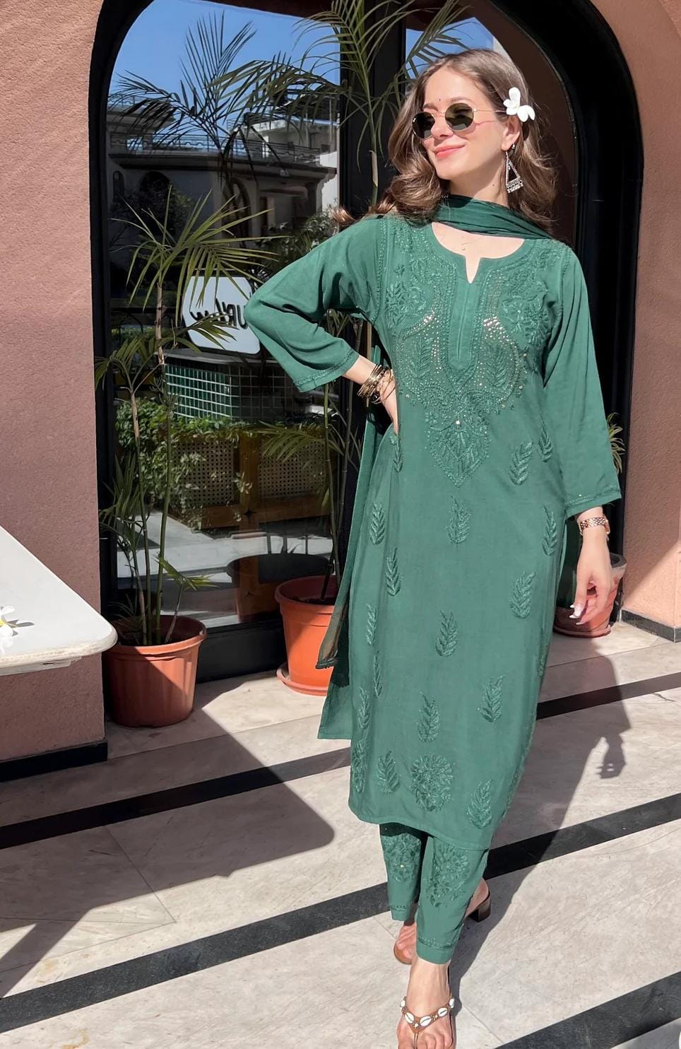 Chandani Premium Soft Rayon Mukaish Work Kurta Set