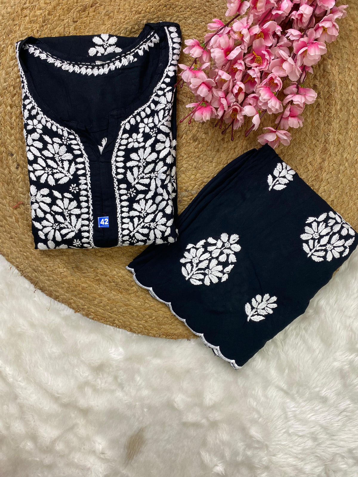 Aahana Soft Cotton Scallop Work Coord Set