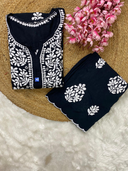 Aahana Soft Cotton Scallop Work Coord Set