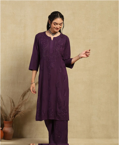 Chandani Premium Soft Rayon Mukaish Work Kurta Set