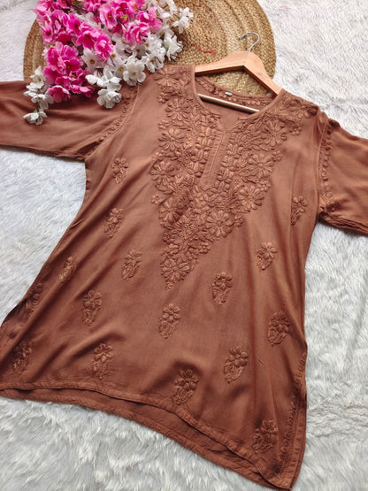Cotton Short Chikankari Kurti