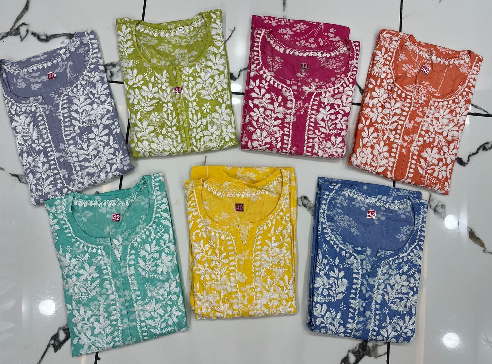 Farhaa Floral Long MulMul  Cotton kurta