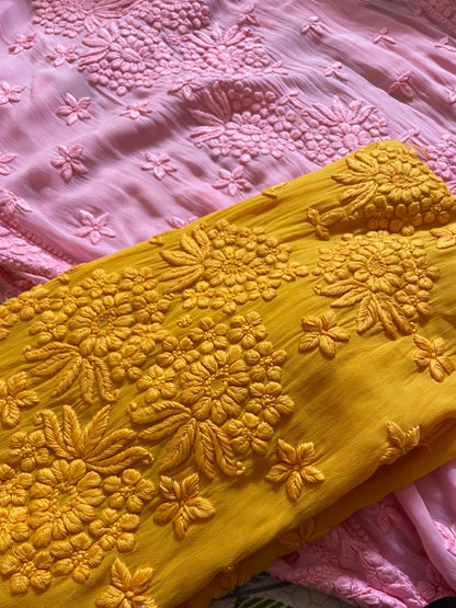 Niyara Viscose 3D Handembroidred luxe Chikankari Long Kurti