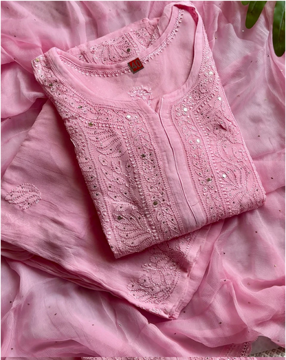Iva Festive Launch - Premium Viscsoe Chikankari Set