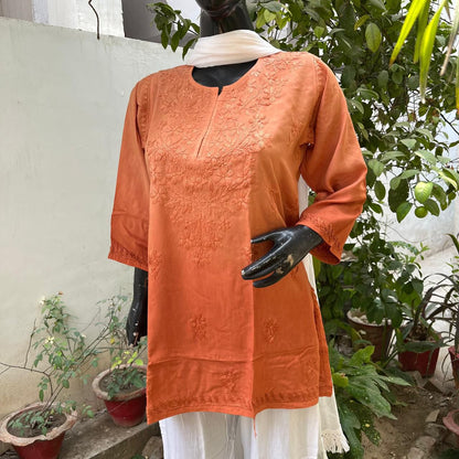 Ombre Short Chikankari Kurti