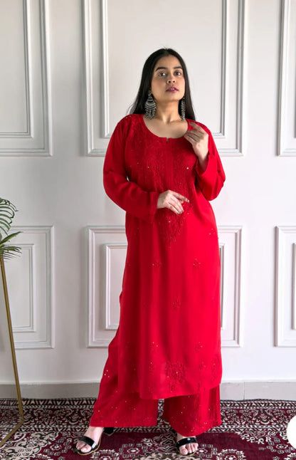 Nethra Reyon Mukaish Chikankari Set