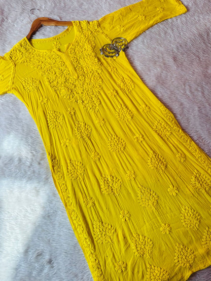 Pure Viscose Georgette 3D Hand embroidery Suit Set