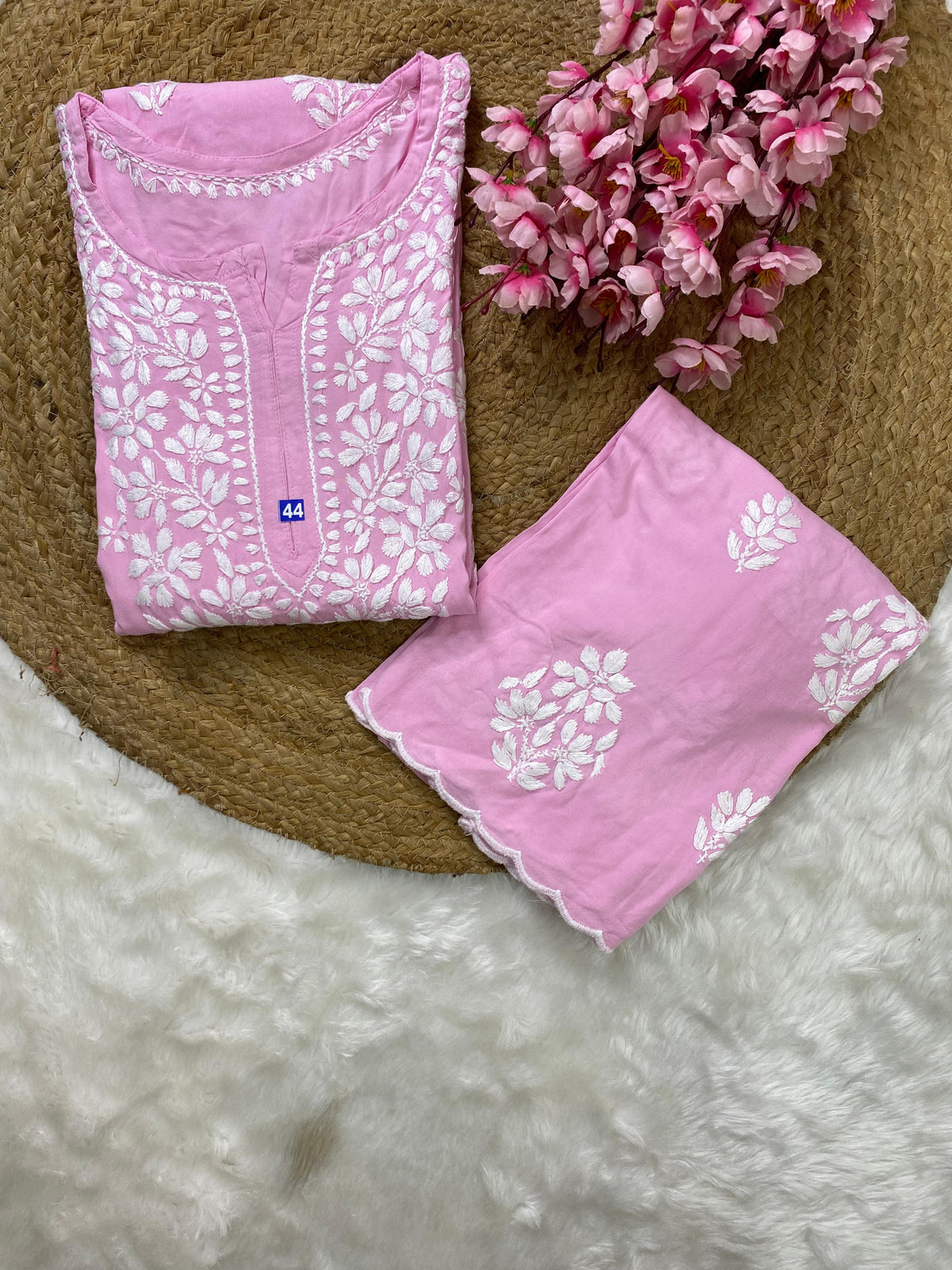 Aahana Soft Cotton Scallop Work Coord Set