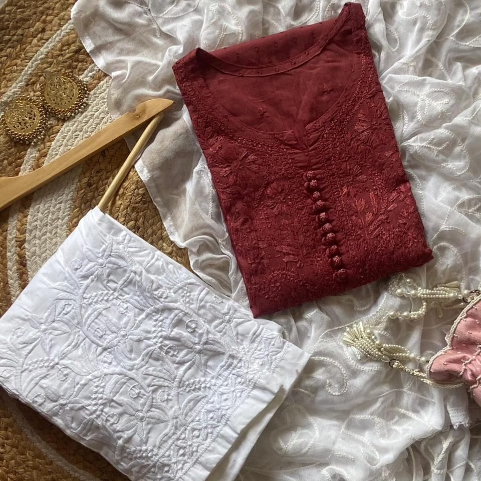 Mulmul Cotton Chikankari Suit Set