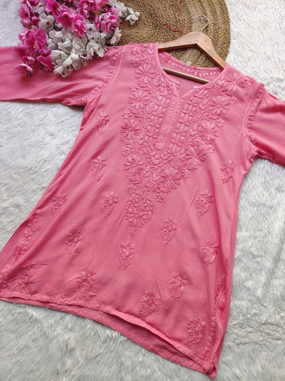 Cotton Short Chikankari Kurti