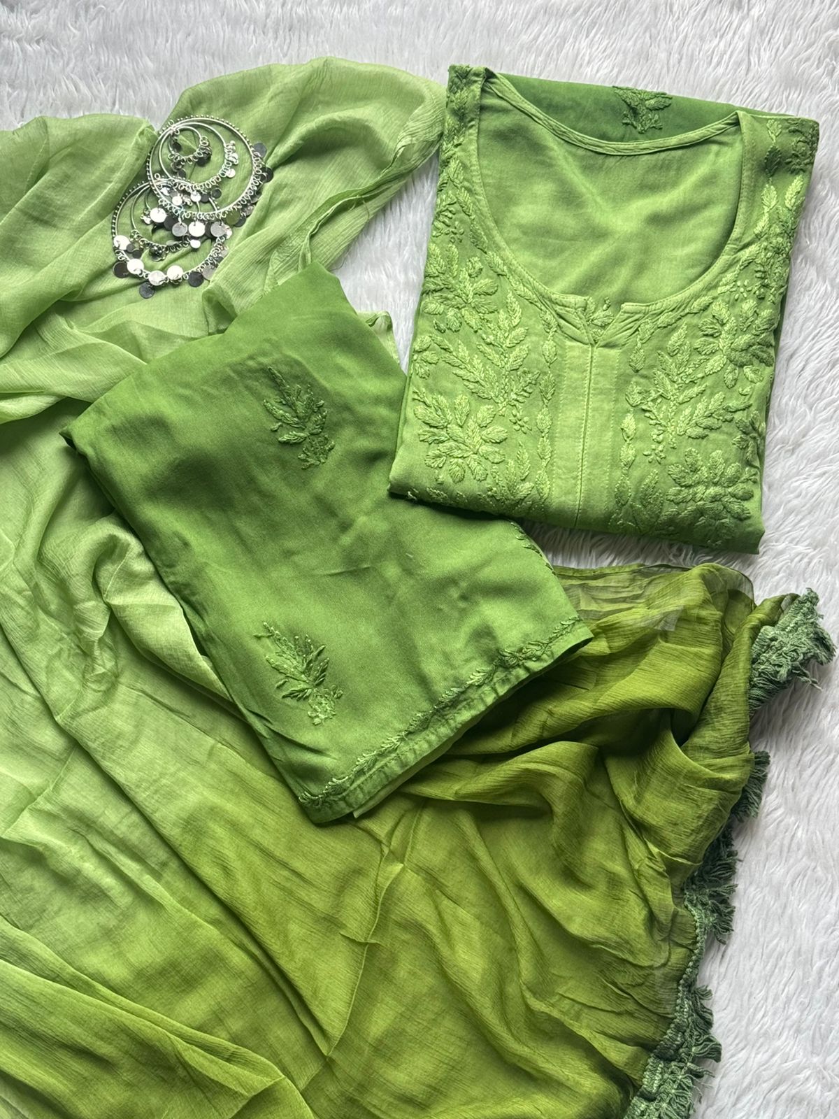 Iqra 3pc Ombre Reyon Chikankari Set