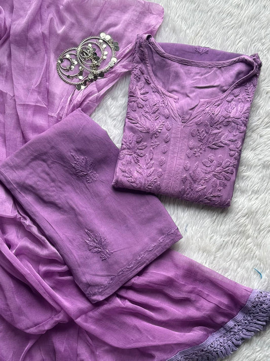 Iqra 3pc Ombre Reyon Chikankari Set