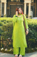 Reyon Chikankari Kurta Bottom Dupatta Set