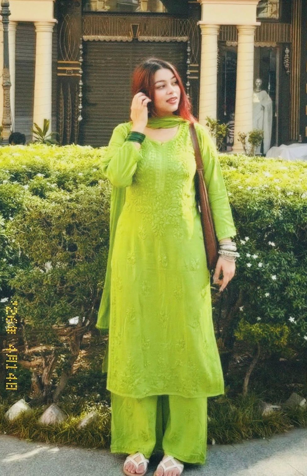 Reyon Chikankari Kurta Bottom Dupatta Set