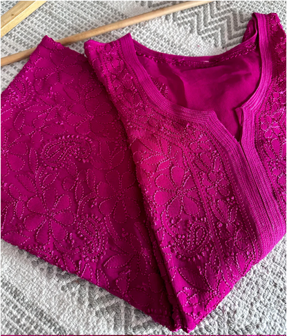 Dia Pure Full Jaal Georgette Fine Chikankari Kurta Set