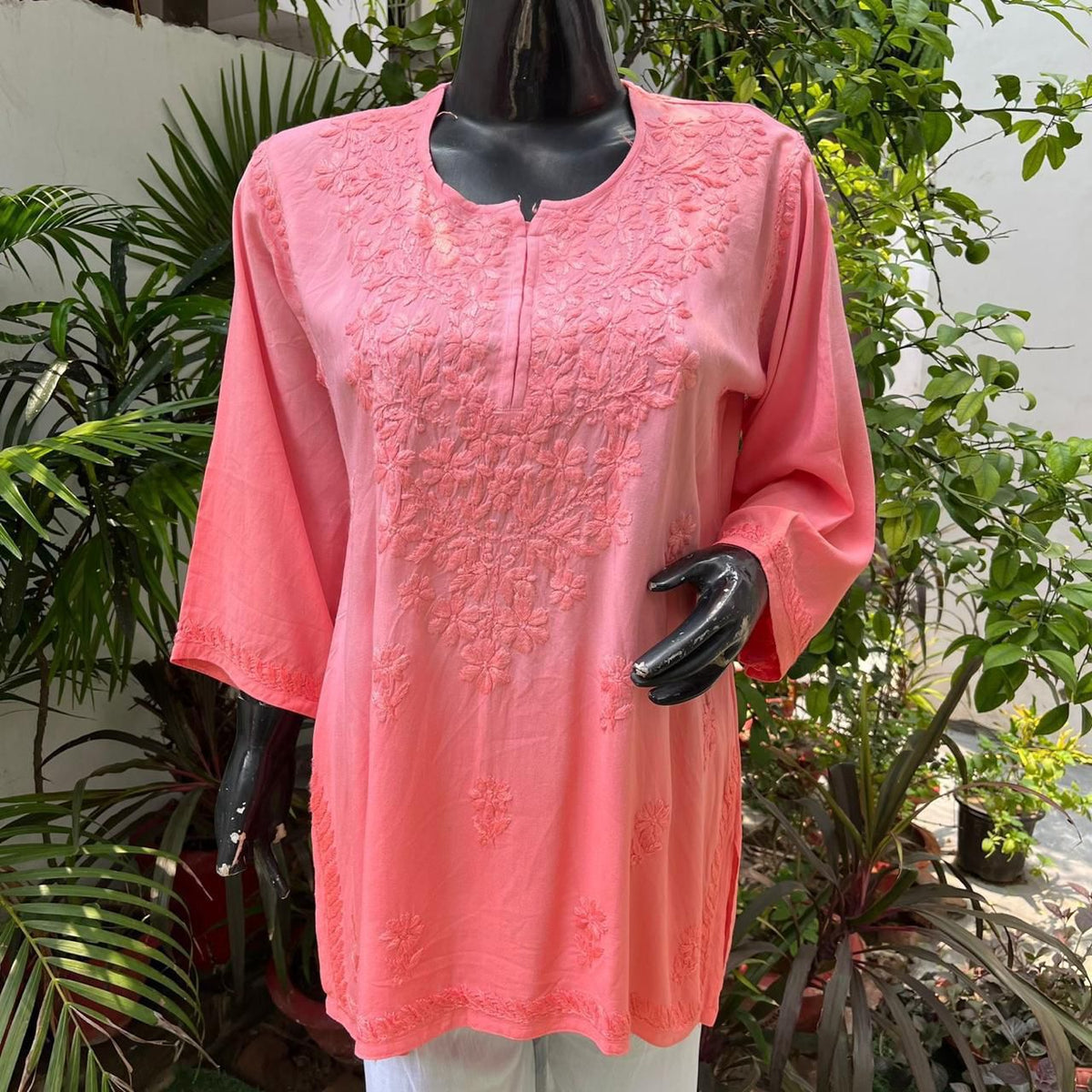 Ombre Short Chikankari Kurti