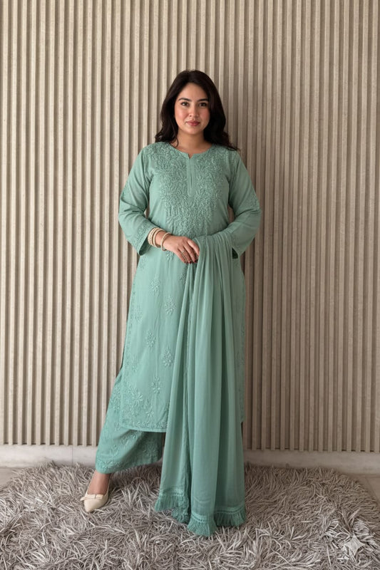 Farah Soft Cotton Modal Chikankari Suit Set