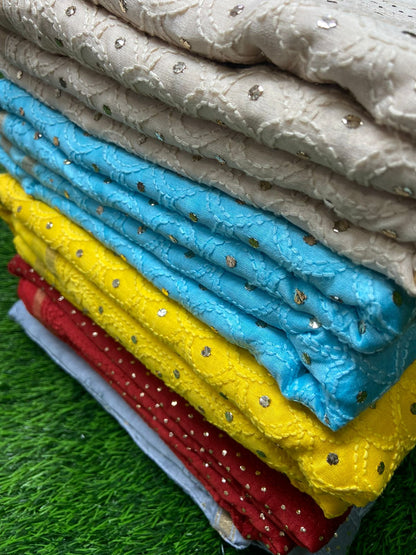 Vidushi Pure Chanderi Chikankari Saree