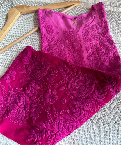 Kiara Rose Panel 5D Handembroidred Viscose Chikankari long kurta