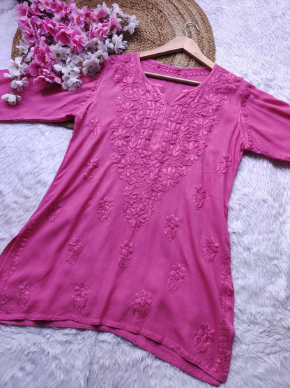 Cotton Short Chikankari Kurti