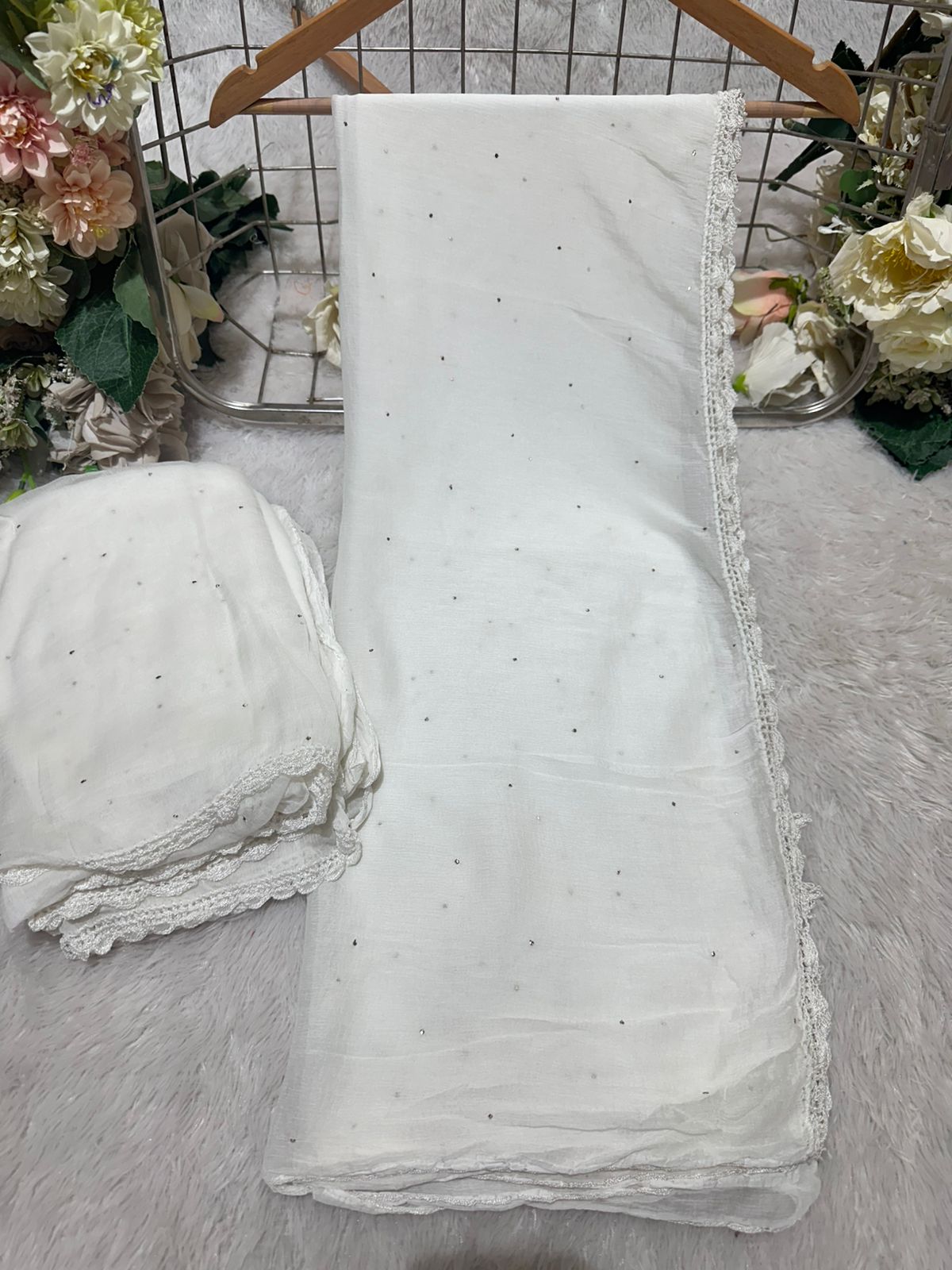 Zeenat Chiffon Mukaish Work Duptta