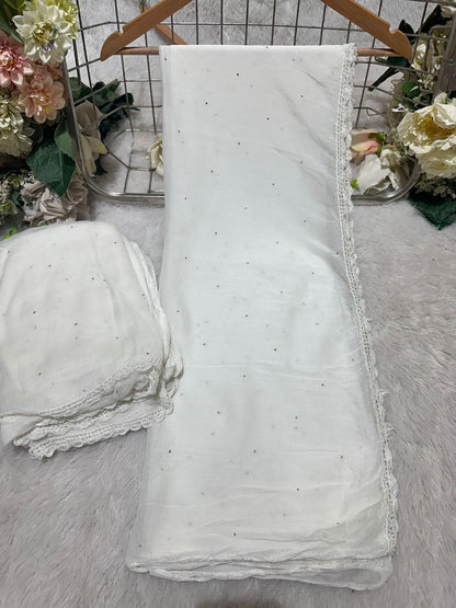 Zeenat Chiffon Mukaish Work Duptta