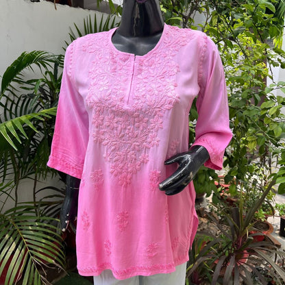 Ombre Short Chikankari Kurti