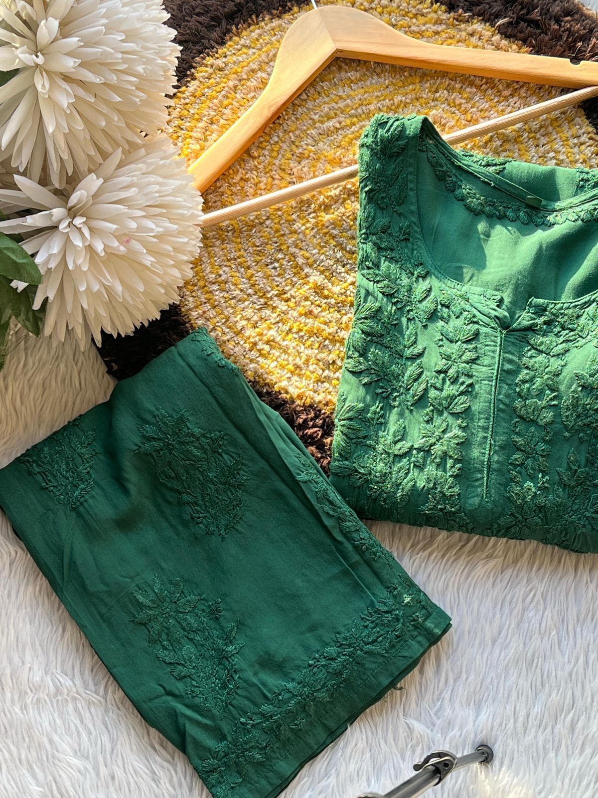 Modal Cotton Chikankari Cord Set