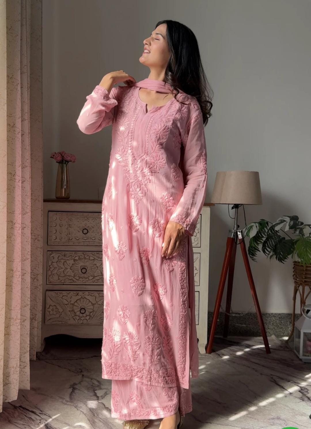 Noora Pure Viscose Georgette 3D Handembroidred Suit Set