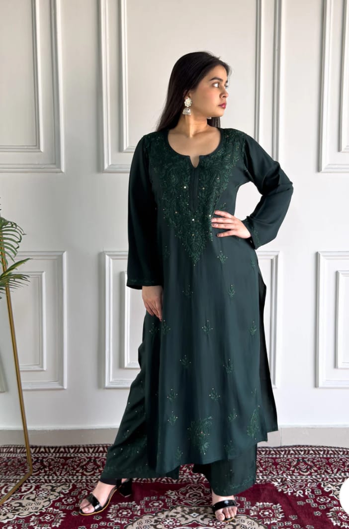 Nethra Reyon Mukaish Chikankari Set