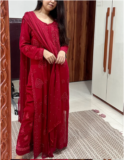 Haseen Haniya Three Piece pure viscose georgette Suit Set