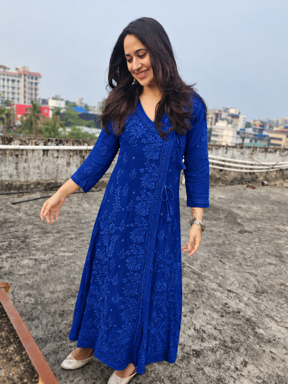 Angrakha - Pure Viscose Georgette 3D Handembroired