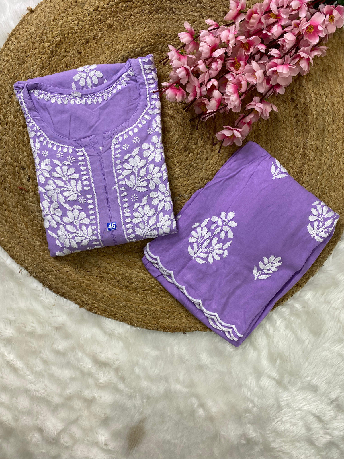 Aahana Soft Cotton Scallop Work Coord Set