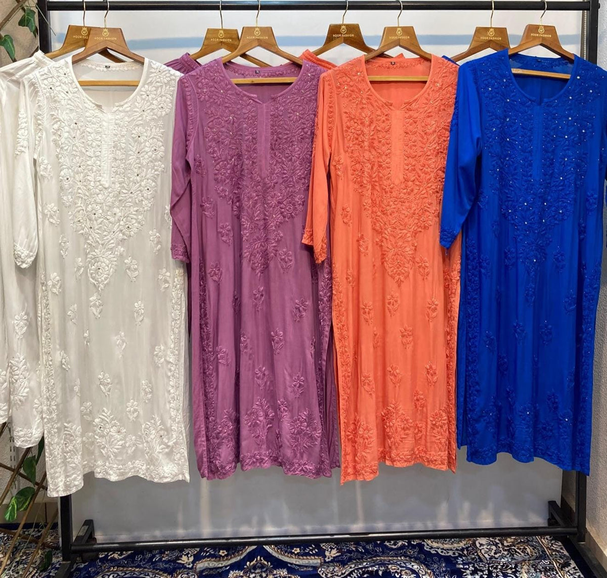 Jiya Mukaish Embellished Pure Modal Cotton Chikankari Set