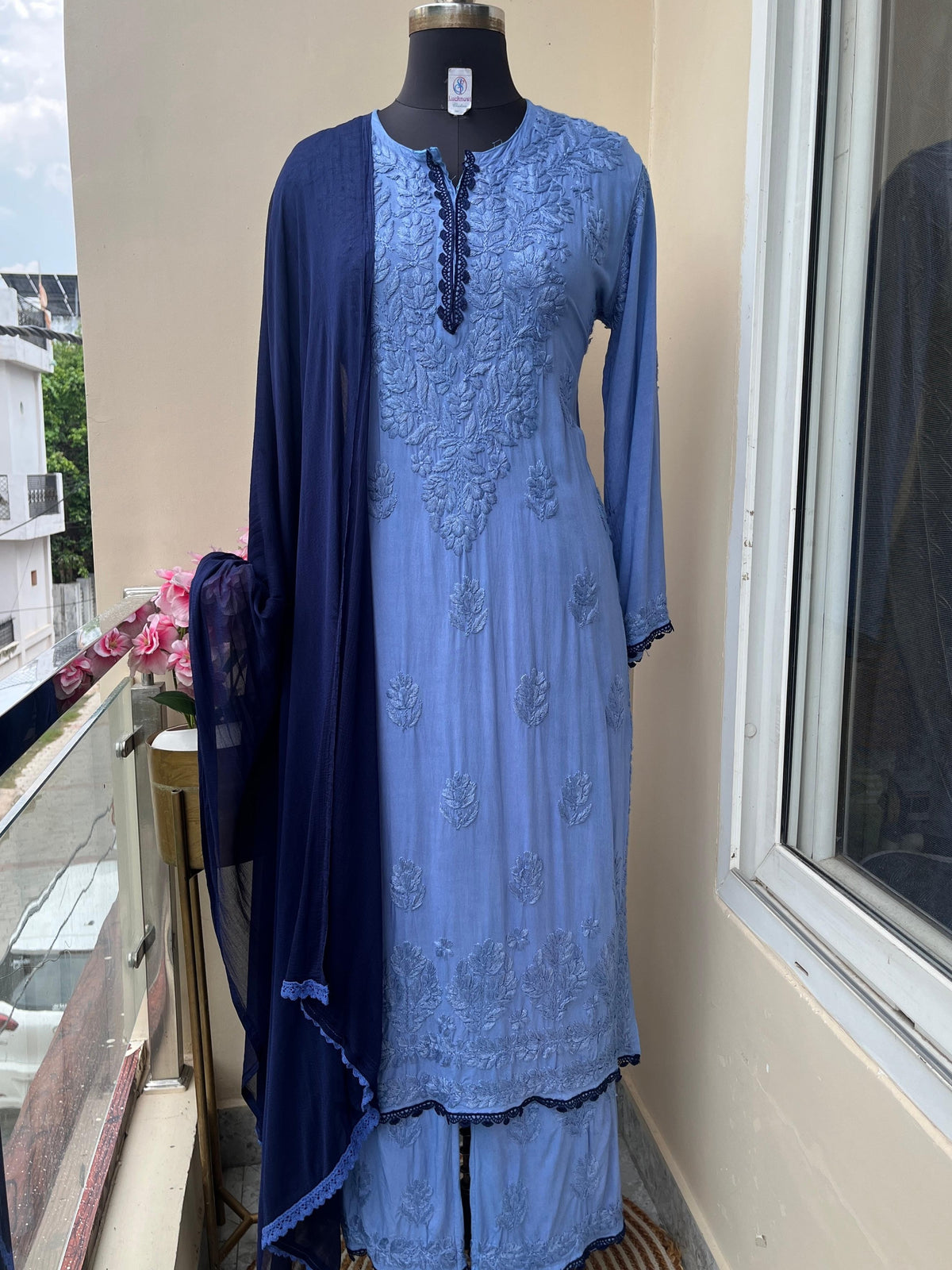 Amaya Modal Cotton Full Set With Lace Pattern