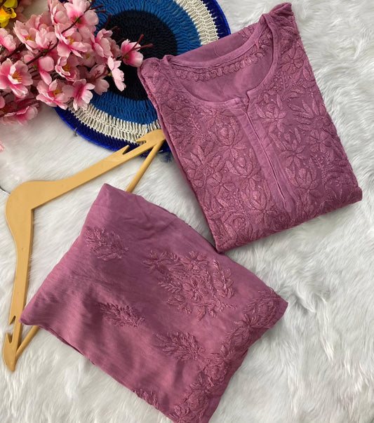 Chaynika Modal Cotton Chikankari Cord Set