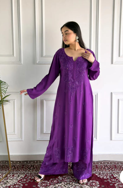 Nethra Reyon Mukaish Chikankari Set