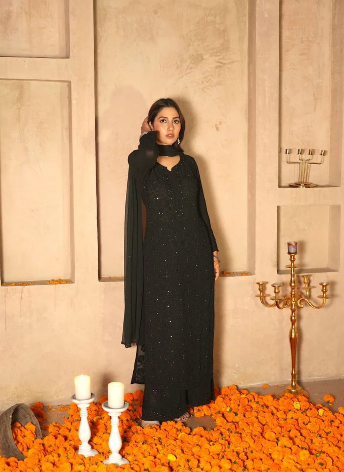 Reshma Premium Viscouse Jaal Mukaish Set