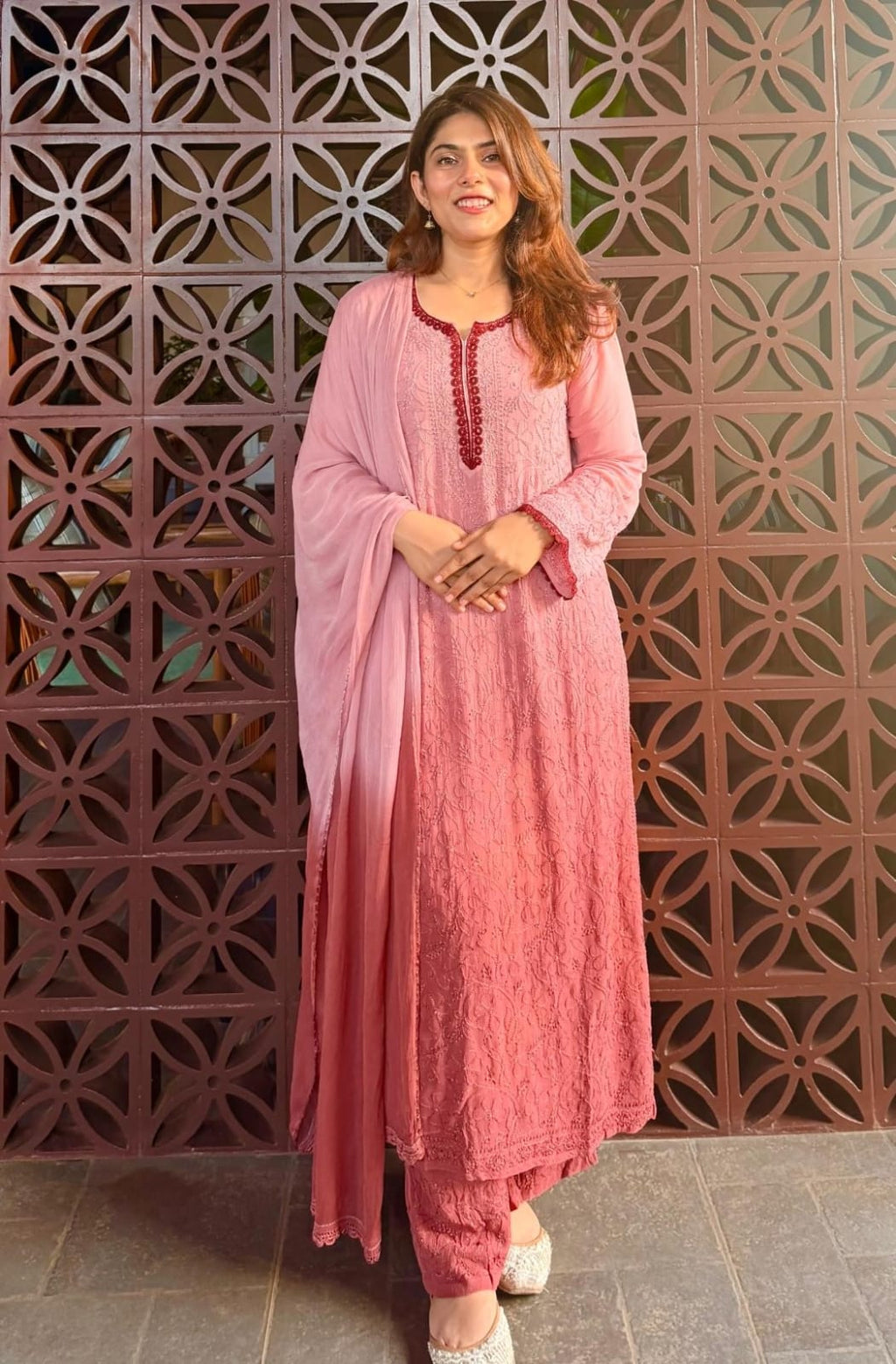 Full Jaal Resham Thread Hand Embroidered Viscose Set