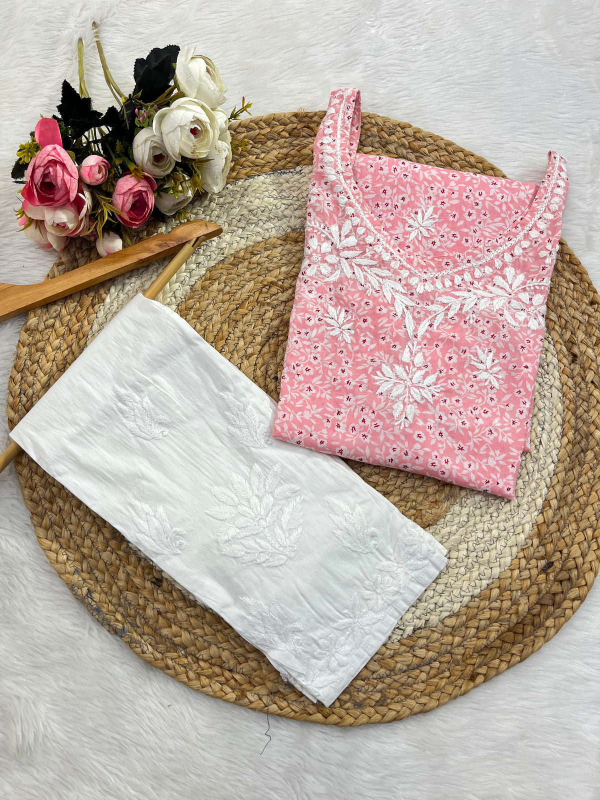 Backless Chikankari Long Kurti